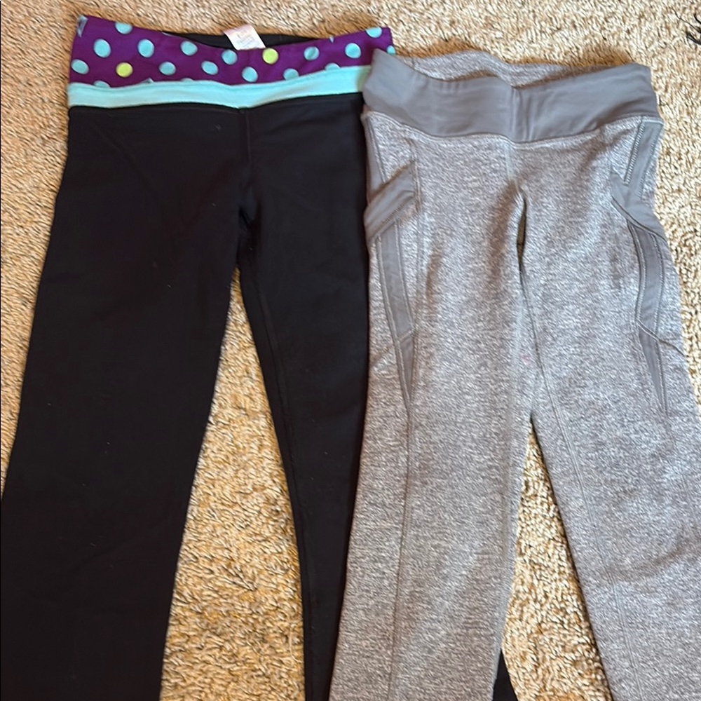 Ivivva Girls Black and Gray Leggings